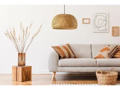 Lámpara Suspendida-Lámpara Toolight App886-1Cp Natural Boho Brown Marru00f3n