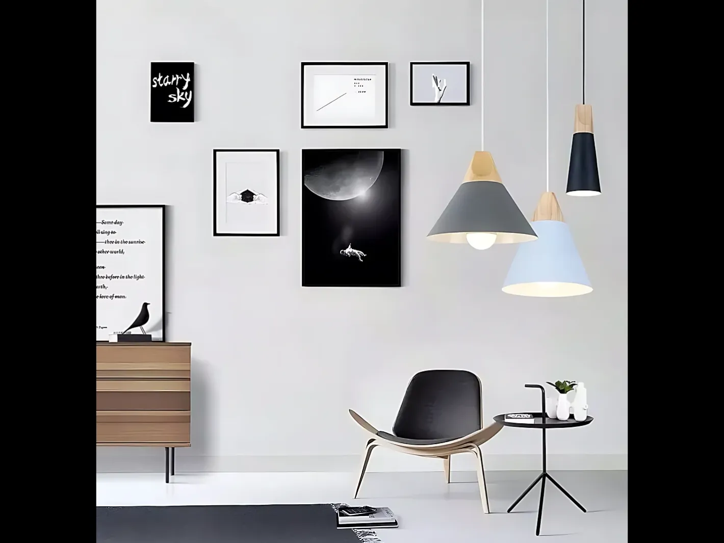 Lámpara Suspendida-Lámpara Toolight App060-1Cp Scandi C Black Negro