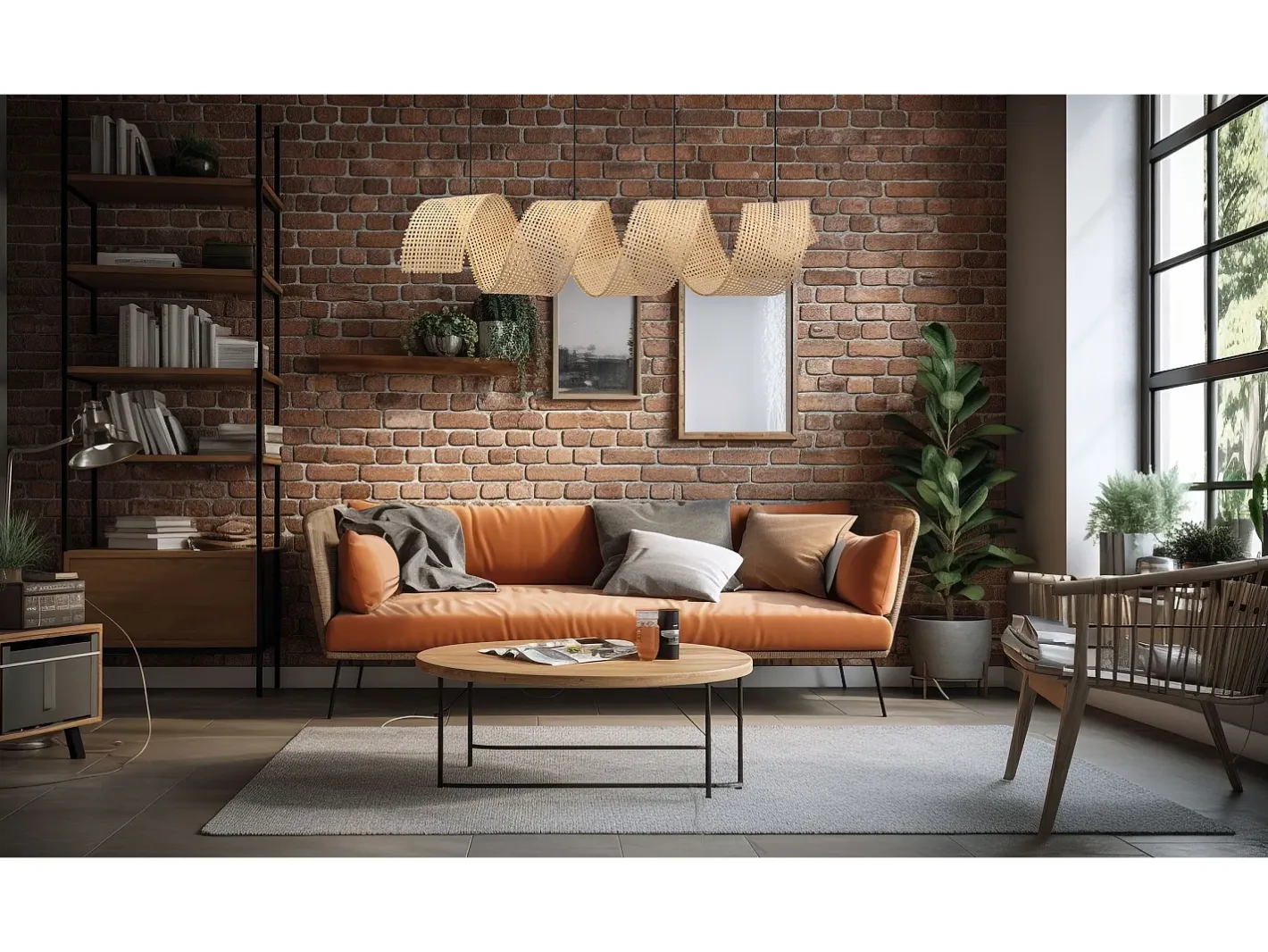 Lámpara Toolight App1643-4Cp Spiral Boho 160Cm Beige