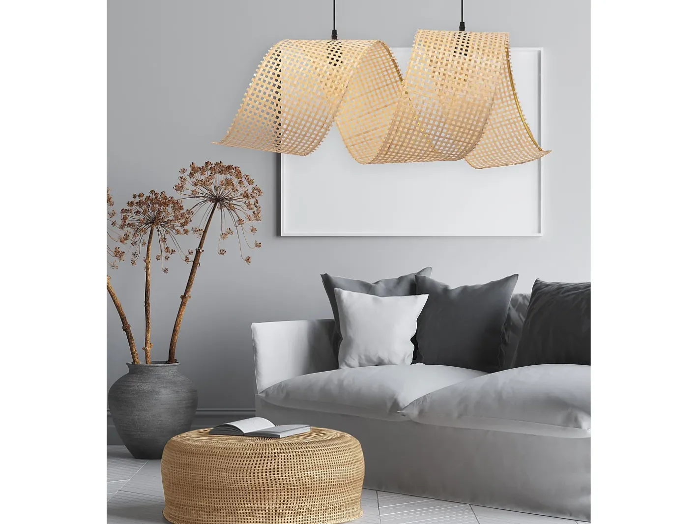 Outlet Lámpara Toolight App1644-2Cp Spiral Boho 85Cm Beige