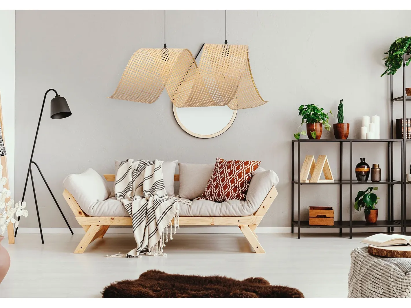 Outlet Lámpara Toolight App1644-2Cp Spiral Boho 85Cm Beige