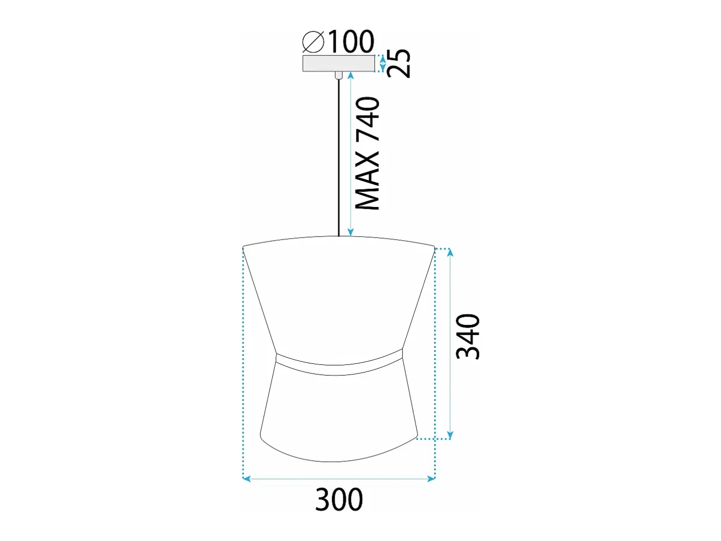 Lámpara Suspendida-Lámpara Toolight App1504-1Cp White Blanco