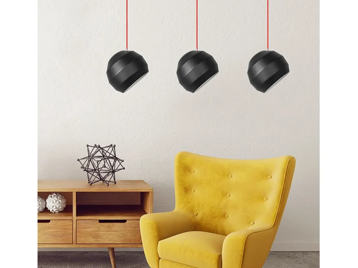 Lámpara Suspendida-Lámpara Toolight App383-3Cpr Black Negro