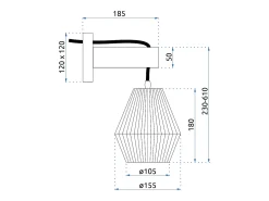Lámpara Toolight App1149-1W Brown Marru00f3n Outlet