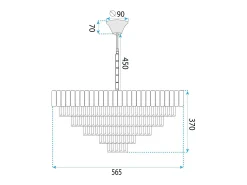 Lámpara Suspendida-Lámpara Toolight G058-Cp Gold 60Cm Dorado