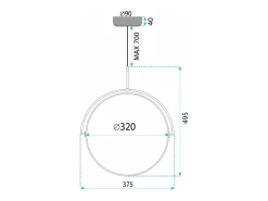 Lámpara Suspendida-Lámpara Toolight Led App1426-C 35Cm Black Negro