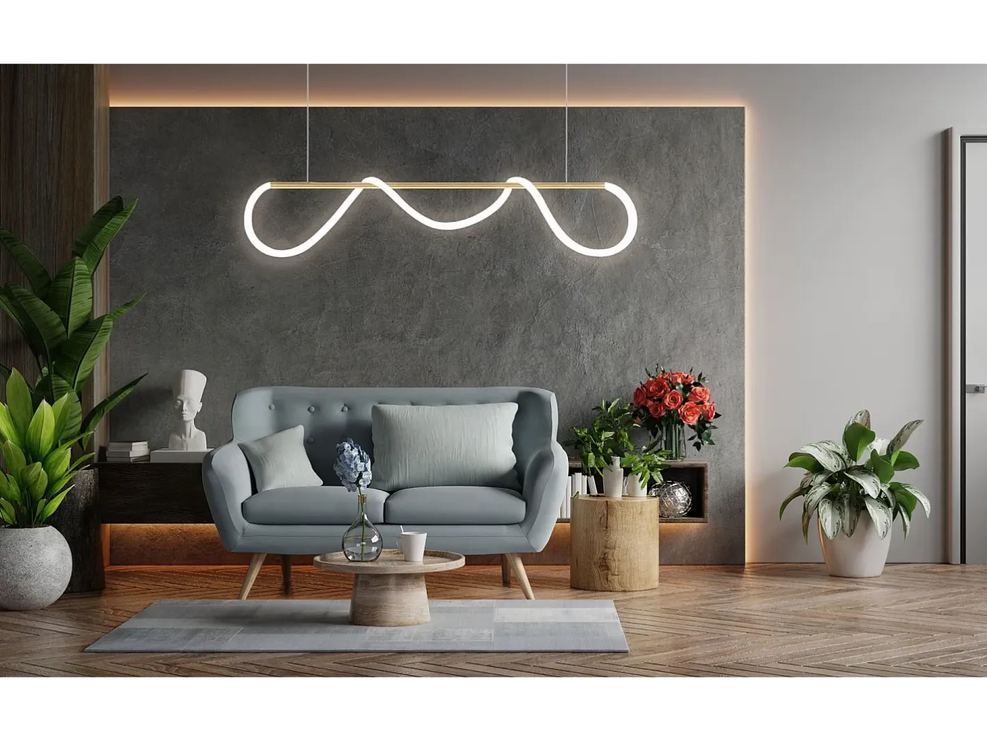 Lámpara Toolight Led App854-Cp Long Gold Dorado Outlet
