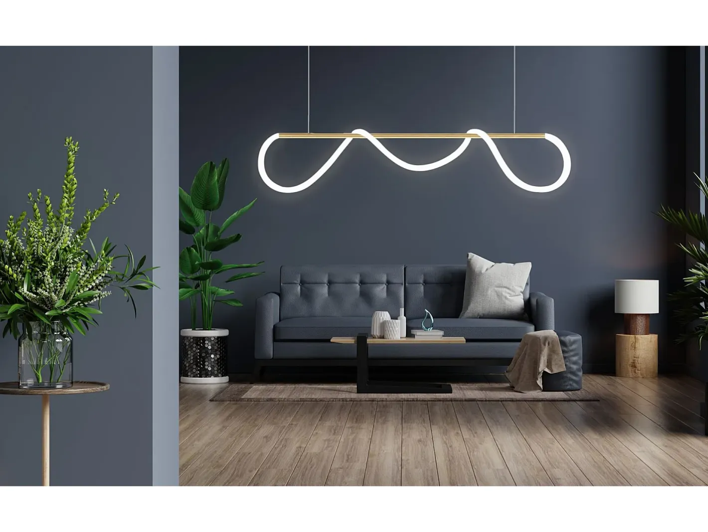 Lámpara Toolight Led App854-Cp Long Gold Dorado Outlet