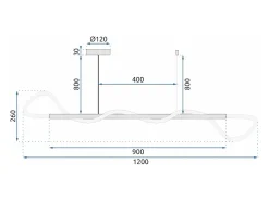Lámpara Toolight Led App854-Cp Long Gold Dorado Outlet