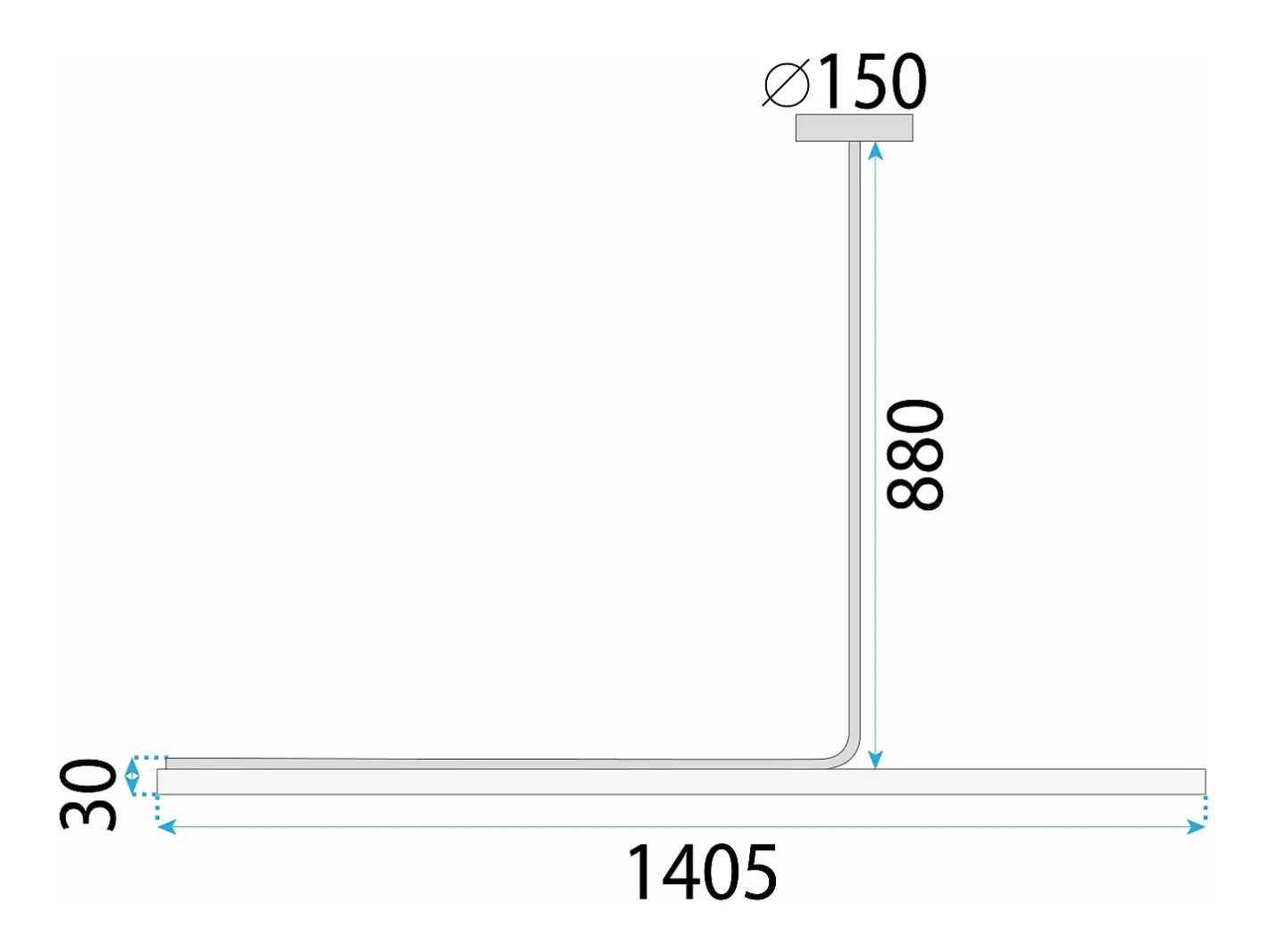 Lámpara Toolight Led App1660-Cp 140Cm Black Negro