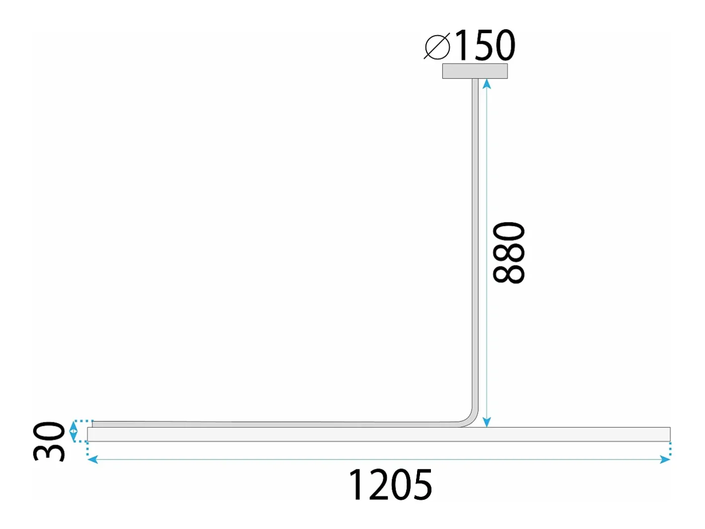 Lámpara Toolight Led App1659-Cp 120Cm Black Negro