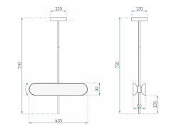 Lámpara Suspendida-Lámpara Toolight Led App832-Cp Gold Dorado