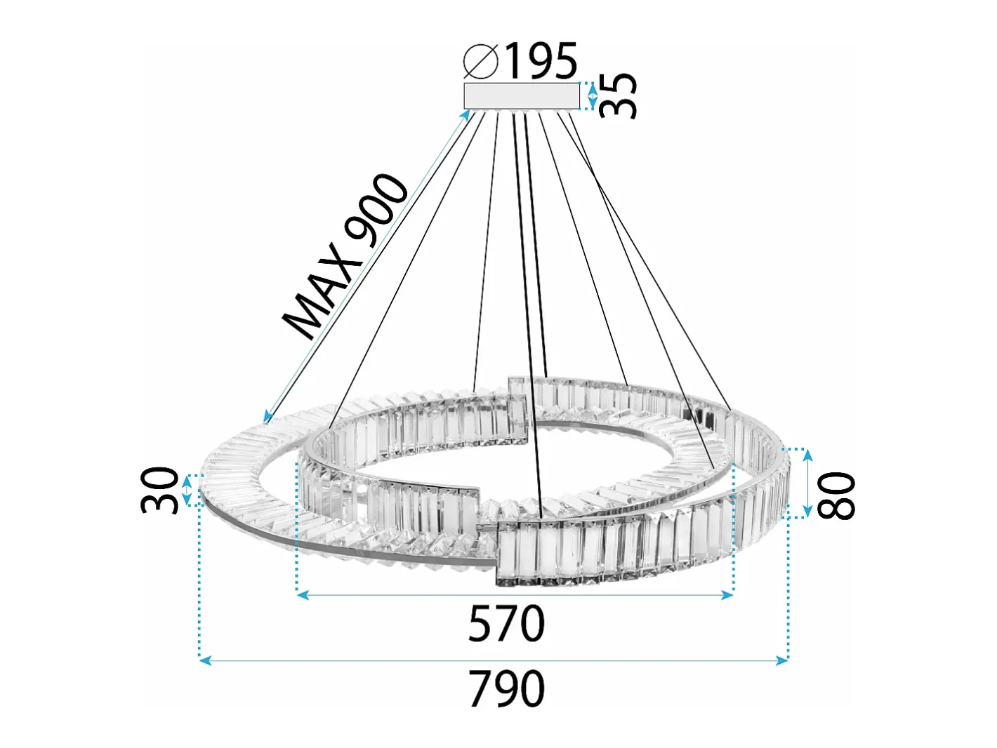 Online Lámpara Toolight Led App1525-Cp60/80 Chrome Plateado