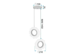 Lámpara Suspendida-Lámpara Toolight LHJ103-2CP Gold Dorado