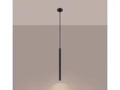 Sollux Lighting Lámpara Suspendida-Lámparas Colgantes Arche Moderno De Acero - 1 Fuentes Luminosas - L.8 X A.120 Cm - Negro