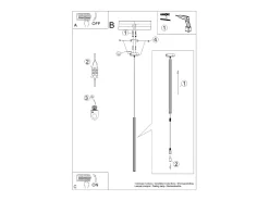 Sollux Lighting Lámpara Suspendida-Lámparas Colgantes Arche Moderno De Acero - 1 Fuentes Luminosas - L.8 X A.120 Cm - Negro