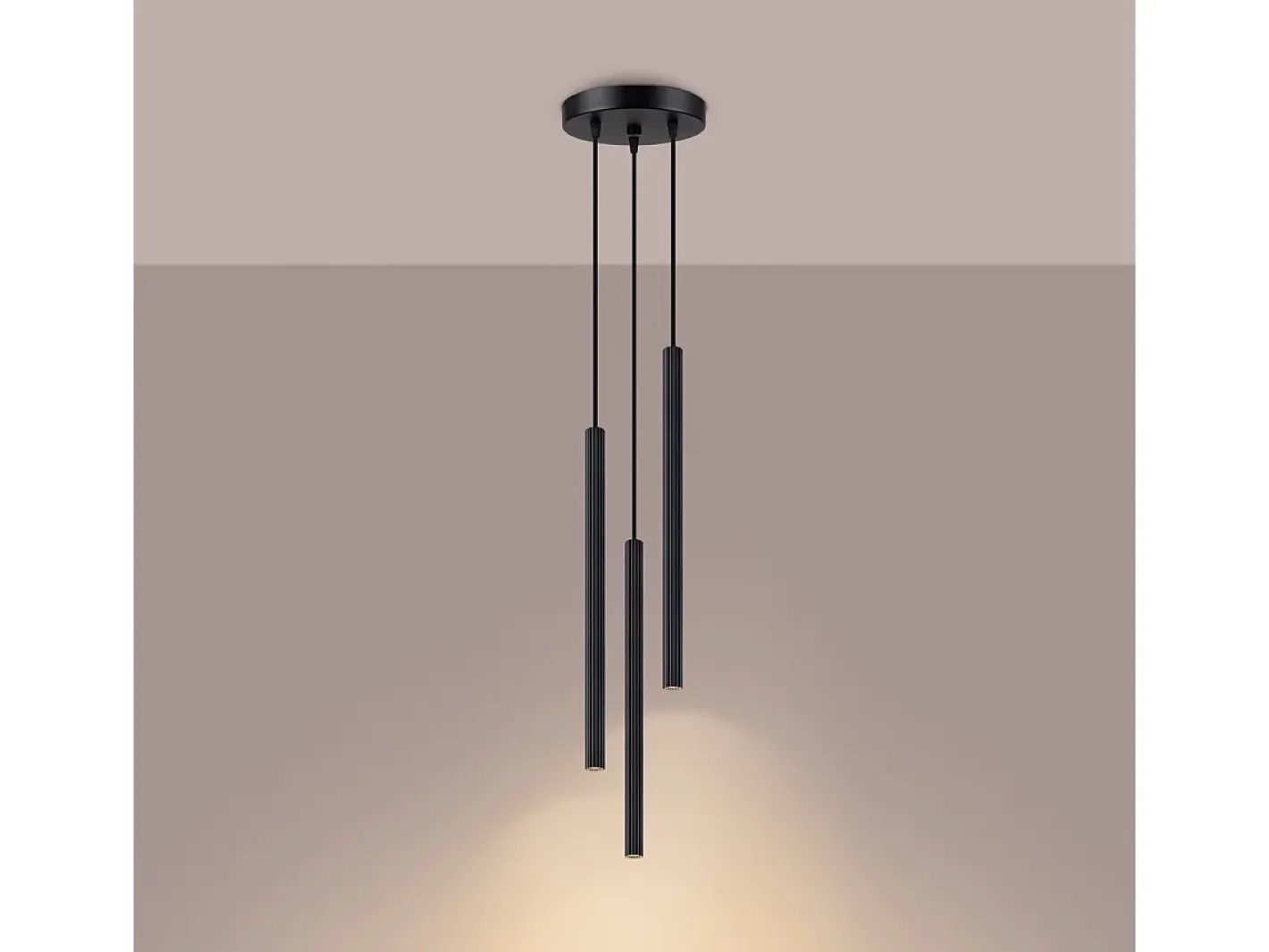 Sollux Lighting Lámpara Suspendida-Lámparas Colgantes Arche Moderno De Acero - 3 Fuentes Luminosas - L.20 X A.120 Cm - Negro
