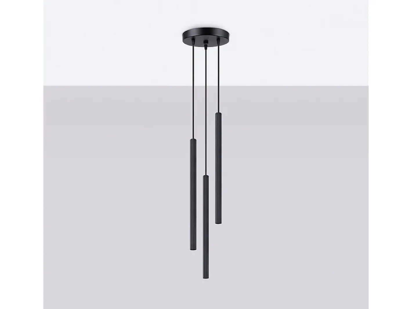Sollux Lighting Lámpara Suspendida-Lámparas Colgantes Arche Moderno De Acero - 3 Fuentes Luminosas - L.20 X A.120 Cm - Negro