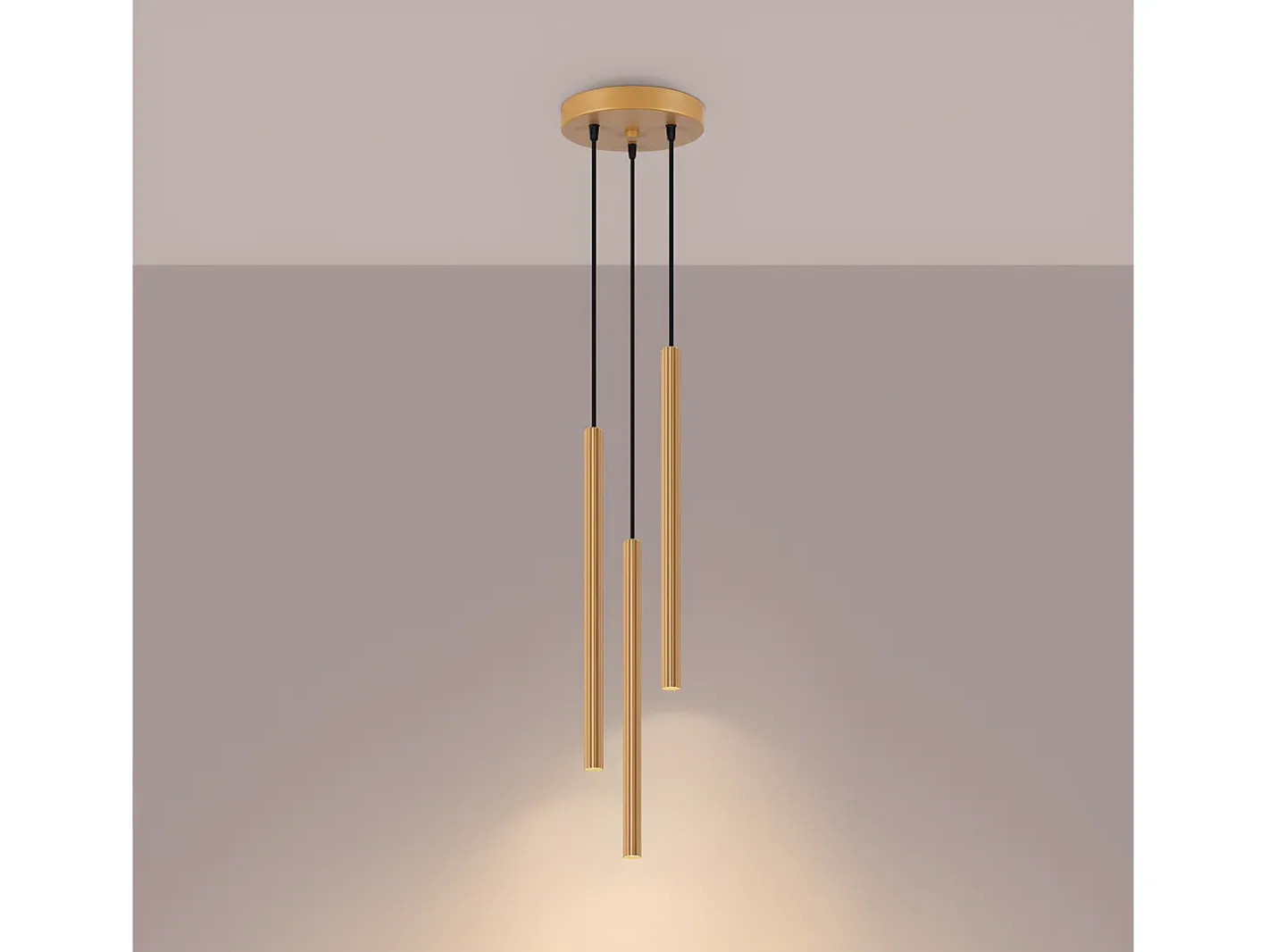 Sollux Lighting Lámparas Colgantes Arche Moderno De Acero - 3 Fuentes Luminosas - L.20 X A.120 Cm - Dorado Best