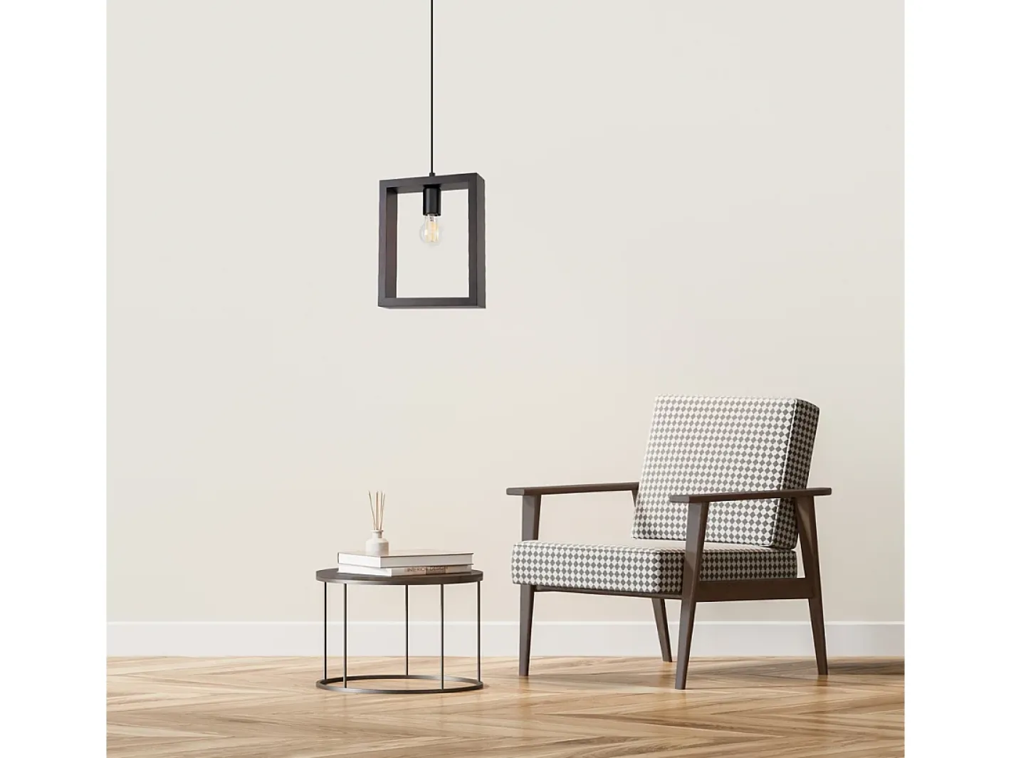Sollux Lighting Lámparas Colgantes Aries Escandinavo De Acero/Madera - 1 Fuentes Luminosas - L.24 X A.133 Cm - Wengué Negro Hot