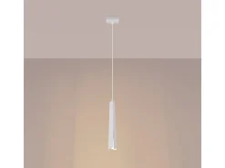 Sollux Lighting Lámparas colgantes Astel escandinavo de acero - 1 fuentes luminosas 4000K - L.8 x A.120 cm - Blanco Clearance