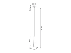 Hot Sollux Lighting Lámparas colgantes Astel escandinavo de acero - 1 fuentes luminosas 4000K - L.8 x A.120 cm - Negro