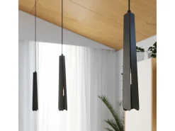 Hot Sollux Lighting Lámparas colgantes Astel escandinavo de acero - 1 fuentes luminosas 4000K - L.8 x A.120 cm - Negro
