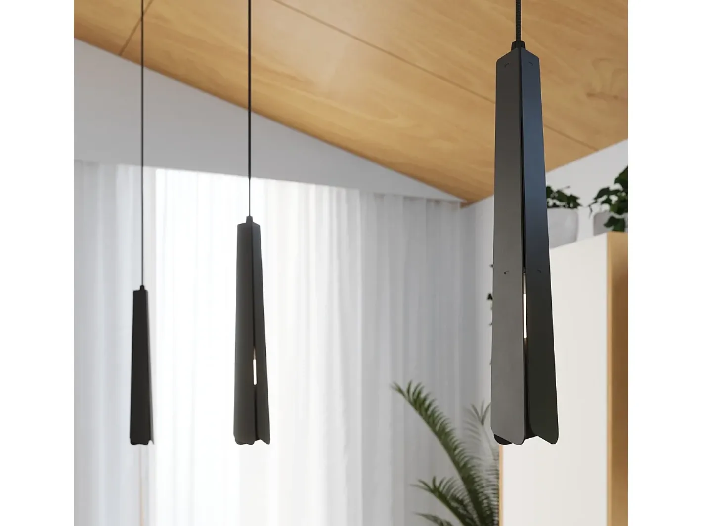 Hot Sollux Lighting Lámparas colgantes Astel escandinavo de acero - 1 fuentes luminosas 4000K - L.8 x A.120 cm - Negro