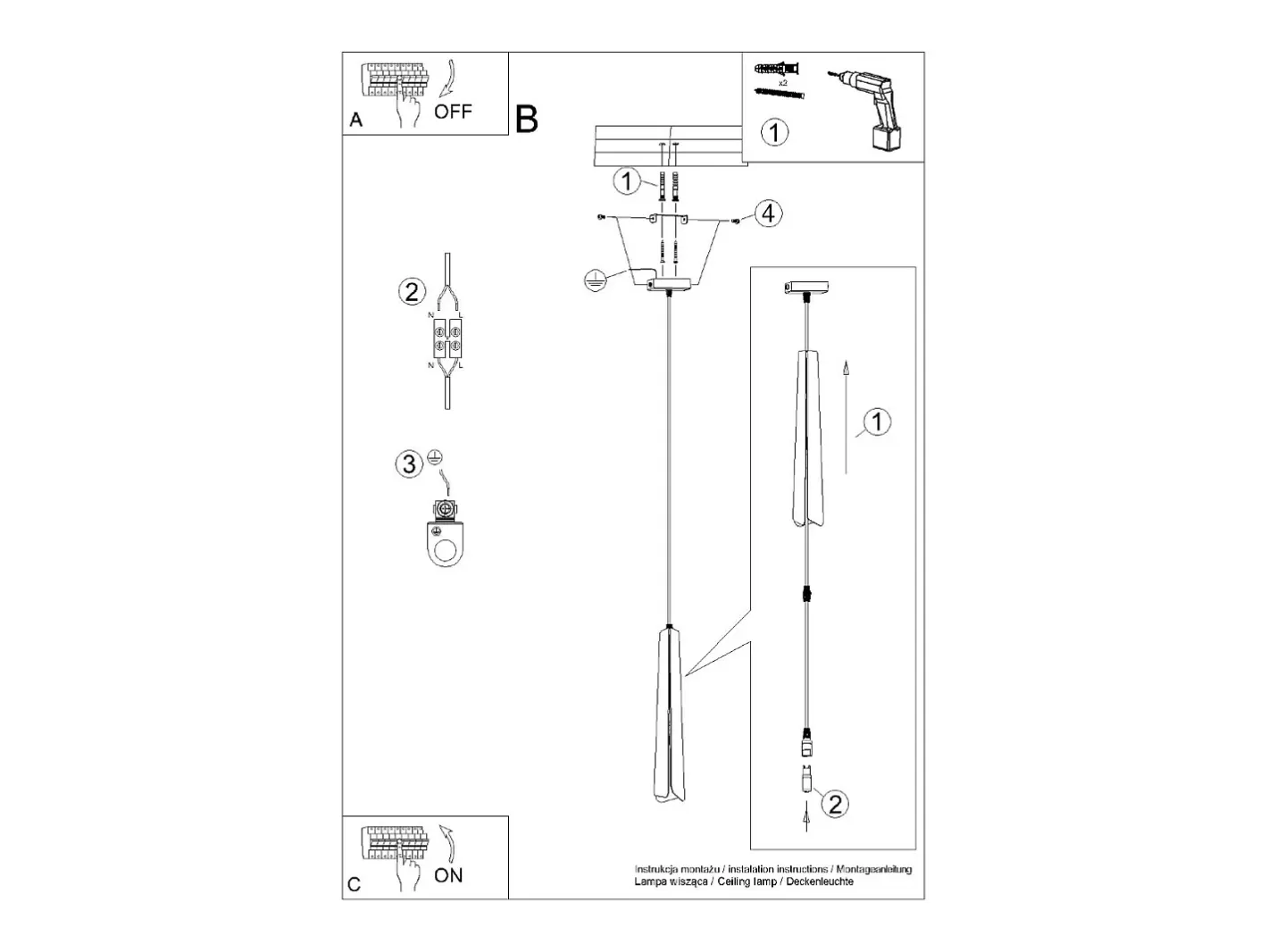 Hot Sollux Lighting Lámparas colgantes Astel escandinavo de acero - 1 fuentes luminosas 4000K - L.8 x A.120 cm - Negro