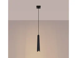 Hot Sollux Lighting Lámparas colgantes Astel escandinavo de acero - 1 fuentes luminosas 4000K - L.8 x A.120 cm - Negro