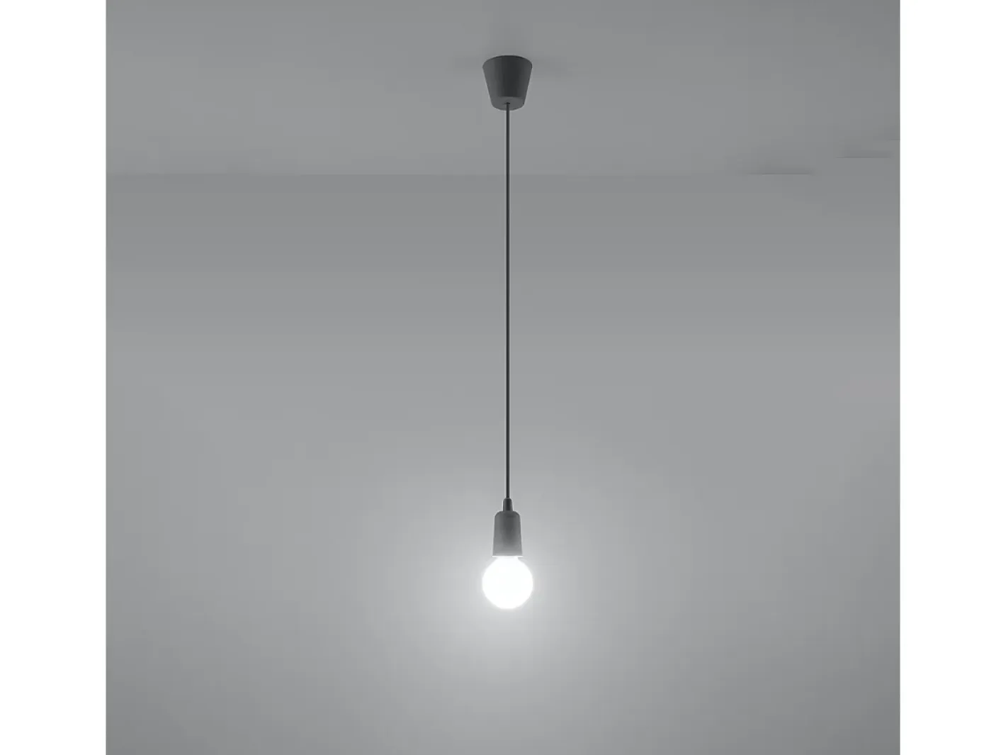 Clearance Sollux Lighting Lámparas colgantes Astis moderno de CLORURO DE POLIVINILO - 1 fuentes luminosas 4000K - L.9 x A.90 cm - Gris
