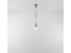 Clearance Sollux Lighting Lámparas colgantes Astis moderno de CLORURO DE POLIVINILO - 1 fuentes luminosas 4000K - L.9 x A.90 cm - Gris