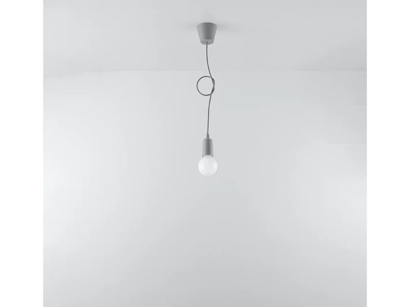 Clearance Sollux Lighting Lámparas colgantes Astis moderno de CLORURO DE POLIVINILO - 1 fuentes luminosas 4000K - L.9 x A.90 cm - Gris