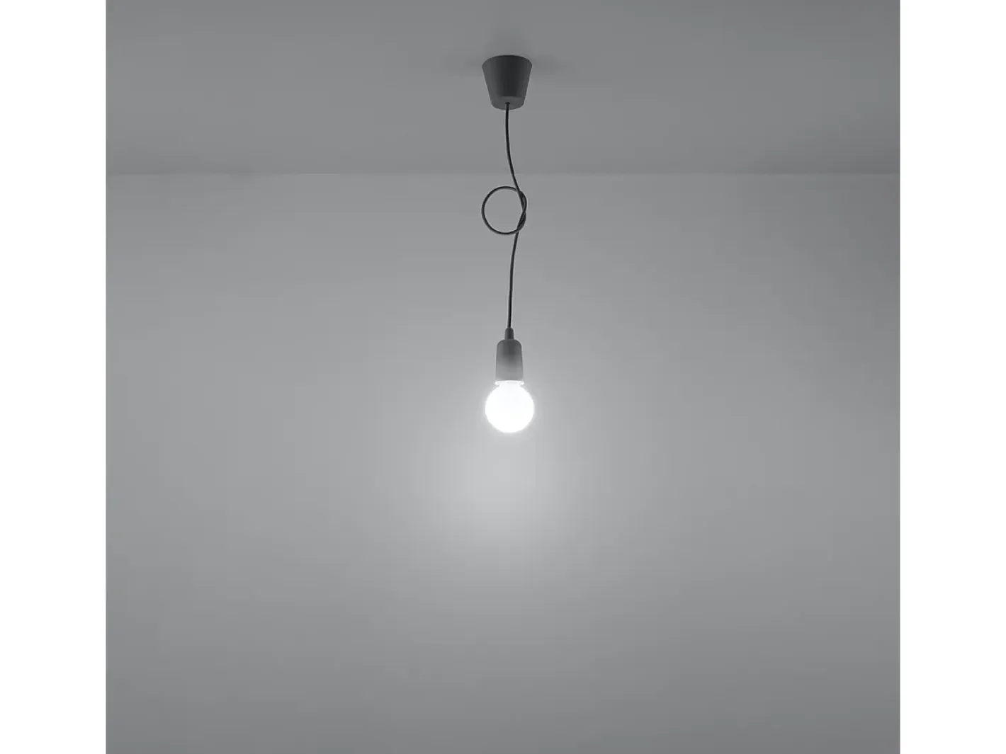 Clearance Sollux Lighting Lámparas colgantes Astis moderno de CLORURO DE POLIVINILO - 1 fuentes luminosas 4000K - L.9 x A.90 cm - Gris