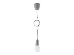 Clearance Sollux Lighting Lámparas colgantes Astis moderno de CLORURO DE POLIVINILO - 1 fuentes luminosas 4000K - L.9 x A.90 cm - Gris