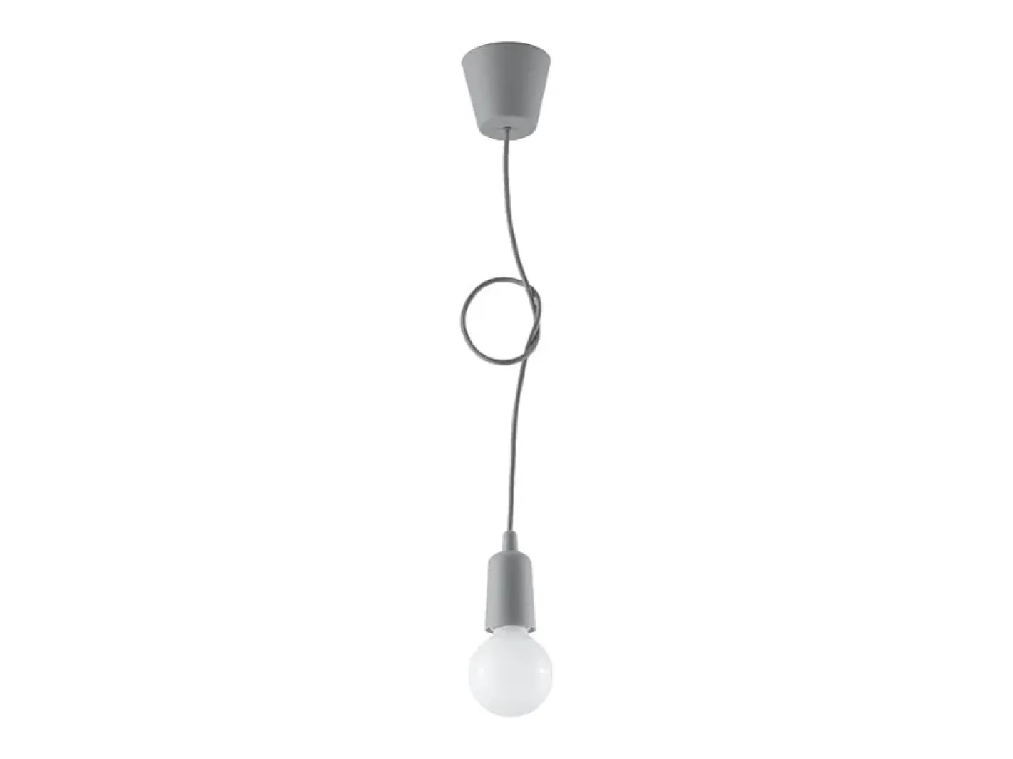 Clearance Sollux Lighting Lámparas colgantes Astis moderno de CLORURO DE POLIVINILO - 1 fuentes luminosas 4000K - L.9 x A.90 cm - Gris