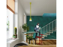 Sollux Lighting Lámpara Suspendida-Lámparas colgantes Astis moderno de CLORURO DE POLIVINILO - 3 fuentes luminosas 4000K - L.15 x A.90 cm - Amarillo