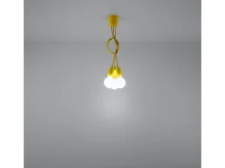 Sollux Lighting Lámpara Suspendida-Lámparas colgantes Astis moderno de CLORURO DE POLIVINILO - 3 fuentes luminosas 4000K - L.15 x A.90 cm - Amarillo