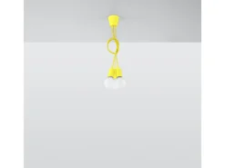 Sollux Lighting Lámpara Suspendida-Lámparas colgantes Astis moderno de CLORURO DE POLIVINILO - 3 fuentes luminosas 4000K - L.15 x A.90 cm - Amarillo