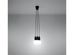 Discount Sollux Lighting Lámparas colgantes Astis moderno de CLORURO DE POLIVINILO - 3 fuentes luminosas 4000K - L.15 x A.90 cm - Negro