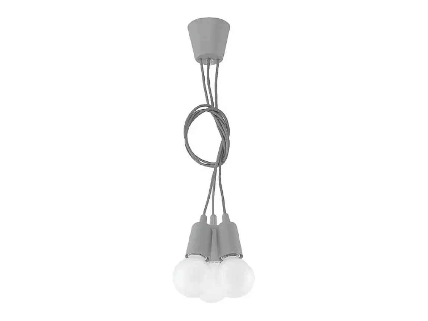 Clearance Sollux Lighting Lámparas colgantes Astis moderno de CLORURO DE POLIVINILO - 3 fuentes luminosas 3000K - L.15 x A.90 cm - Gris