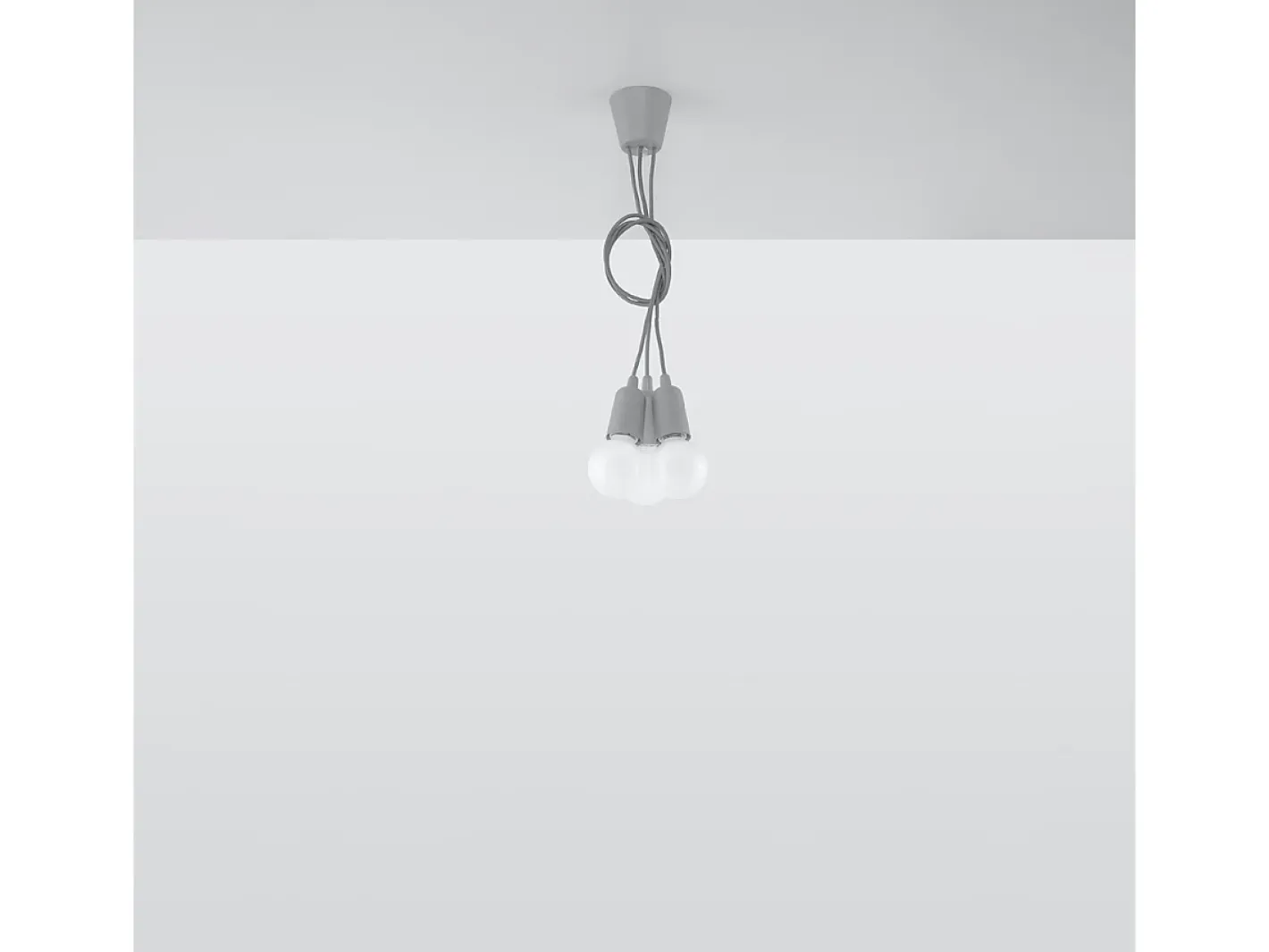 Clearance Sollux Lighting Lámparas colgantes Astis moderno de CLORURO DE POLIVINILO - 3 fuentes luminosas 3000K - L.15 x A.90 cm - Gris