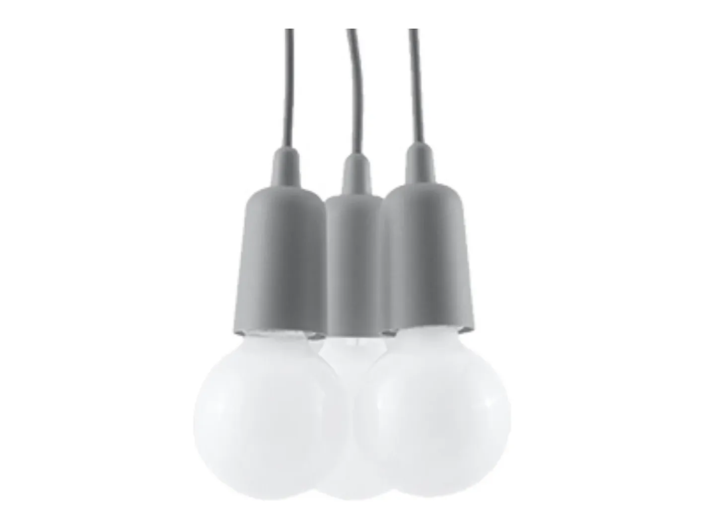 Clearance Sollux Lighting Lámparas colgantes Astis moderno de CLORURO DE POLIVINILO - 3 fuentes luminosas 3000K - L.15 x A.90 cm - Gris
