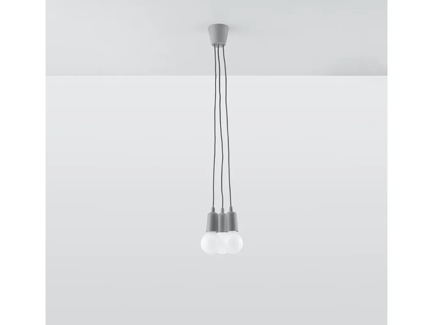 Clearance Sollux Lighting Lámparas colgantes Astis moderno de CLORURO DE POLIVINILO - 3 fuentes luminosas 3000K - L.15 x A.90 cm - Gris