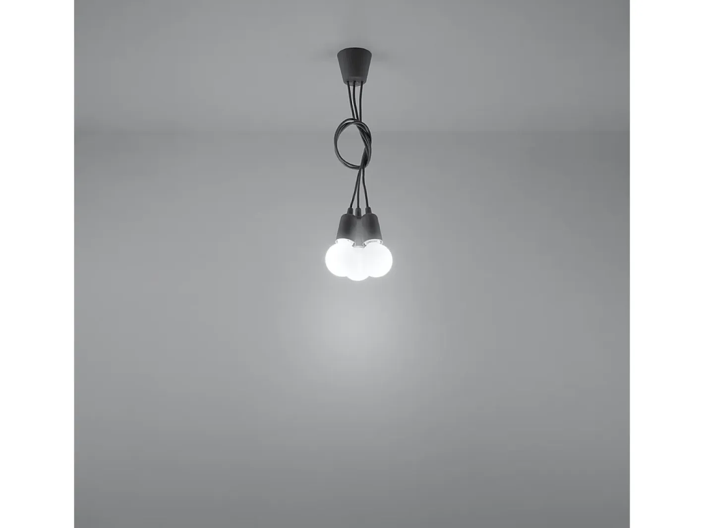 Clearance Sollux Lighting Lámparas colgantes Astis moderno de CLORURO DE POLIVINILO - 3 fuentes luminosas 3000K - L.15 x A.90 cm - Gris