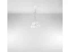 Sollux Lighting Lámparas colgantes Astis moderno de CLORURO DE POLIVINILO - 5 fuentes luminosas 4000K - L.25 x A.90 cm - Blanco Hot