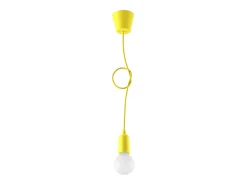 Sollux Lighting Lámparas colgantes Astis moderno de CLORURO DE POLIVINILO - 1 fuentes luminosas 4000K - L.9 x A.90 cm - Amarillo Sale