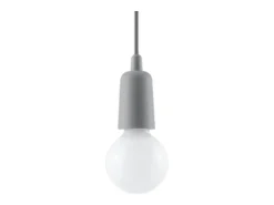 Sollux Lighting Lámpara Suspendida-Lámparas colgantes Astis moderno de CLORURO DE POLIVINILO - 1 fuentes luminosas 3000K - L.9 x A.90 cm - Gris