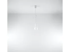 Sollux Lighting Lámparas colgantes Astis moderno de CLORURO DE POLIVINILO - 1 fuentes luminosas 4000K - L.9 x A.90 cm - Blanco