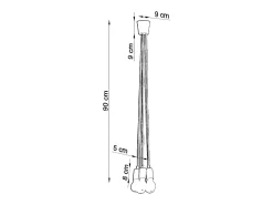 Outlet Sollux Lighting Lámparas colgantes Astis moderno de CLORURO DE POLIVINILO - 5 fuentes luminosas 3000K - L.25 x A.90 cm - Amarillo